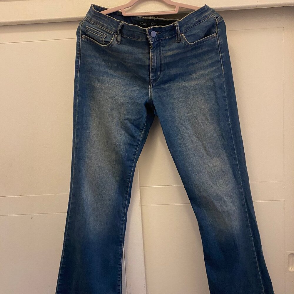 Calvin Klein, flared, faded women's jeans, size 10